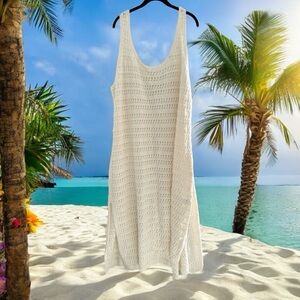 Old Navy White Crochet Midi Dress